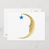 Sleepy Moon met Blue Star Briefkaart (Voorkant / Achterkant)