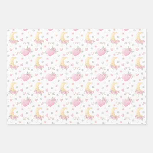 Sleepy Moons and Stars Boho Mix Inpakpapier Vel (Voorkant 2)