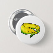 Sleepy Moray Eel, Geel Ronde Button 5,7 Cm (Voorkant /achterkant)