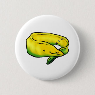Sleepy Moray Eel, Geel Ronde Button 5,7 Cm