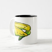 Sleepy Moray Eel, Geel Tweekleurige Koffiemok (Voorkant links)