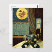 Sleepy nieuwjaarmaan na de partij briefkaart (Voorkant / Achterkant)