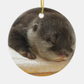 Sleepy Otter Keramisch Ornament (Voorkant)