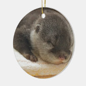 Sleepy Otter Keramisch Ornament (Links)