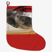 Sleepy Otter Santa Claus Grote Kerstsok (Voorkant)
