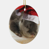 Sleepy Otter-sierbloem Keramisch Ornament (Rechts)