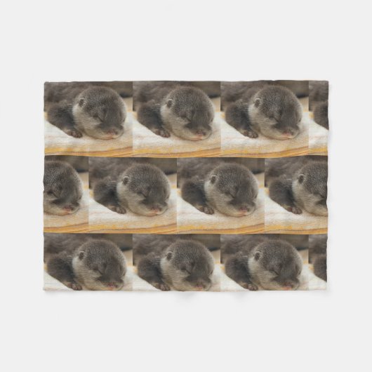 Sleepy Otters Fleece Deken (Voorkant (Horizontaal))