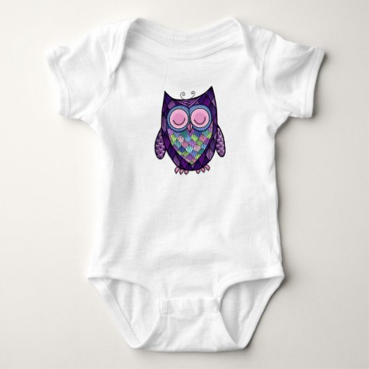 Sleepy Owl Baby Creeper Romper (Voorkant)