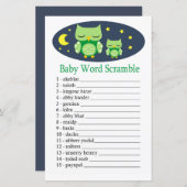 Sleepy owl Baby word scramble game (Voorkant / Achterkant)