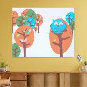 Sleepy Owl Canvas Afdruk (Insitu (Woonkamer))