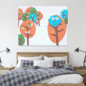 Sleepy Owl Canvas Afdruk (Insitu (Slaapkamer))