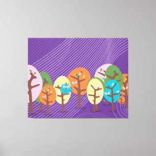 Sleepy Owl Canvas Afdruk