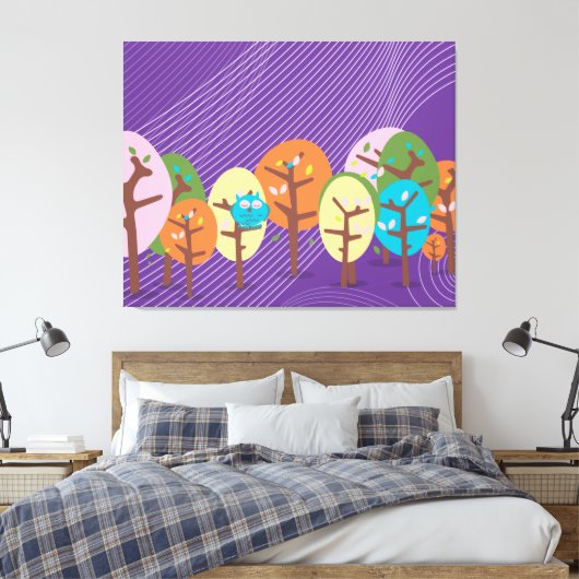 Sleepy Owl Canvas Afdruk (Insitu (Slaapkamer))