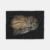 Sleepy Owl Fleece Deken (Voorkant (Horizontaal))