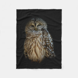 Sleepy Owl Fleece Deken