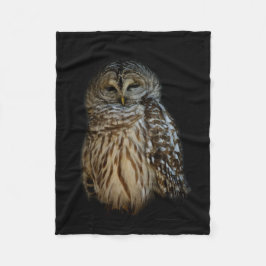 Sleepy Owl Fleece Deken