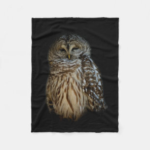 Sleepy Owl Fleece Deken