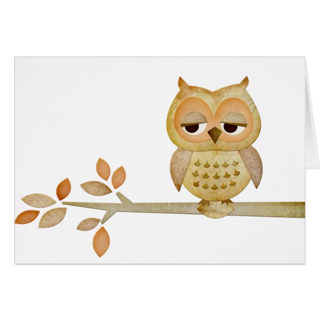 Sleepy Owl in de boom (Voorkant Horizontaal)