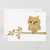 Sleepy Owl in de boom Briefkaart (Voorkant / Achterkant)