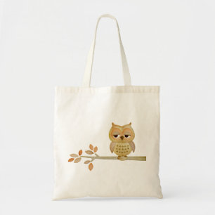 Sleepy Owl in Tree Bag Tote Bag