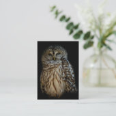 Sleepy Owl Mini Print Visitekaartje (Staand voorkant)