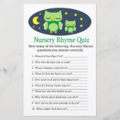 Sleepy owl Nursery Rhyme Quiz baby shower game (Voorkant)