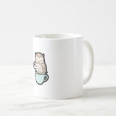 Sleepy Owl on Coffee – Cute Cozy Illustration Koffiemok (Voorkant rechts)