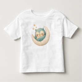 Sleepy Owl on the Moon Kinder Shirts