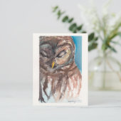 sleepy owl post card briefkaart (Staand voorkant)