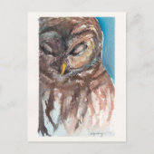 sleepy owl post card briefkaart (Voorkant)