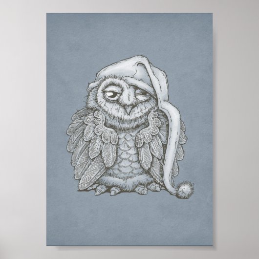 Sleepy Owl Poster (Voorkant)
