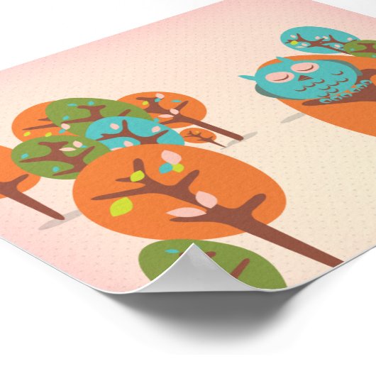 Sleepy Owl Poster (Hoek)