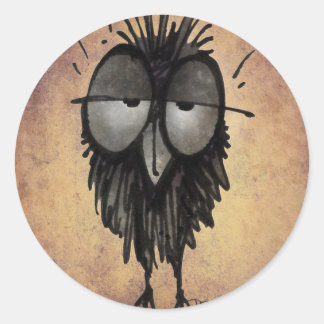 Sleepy Owl Ronde Sticker