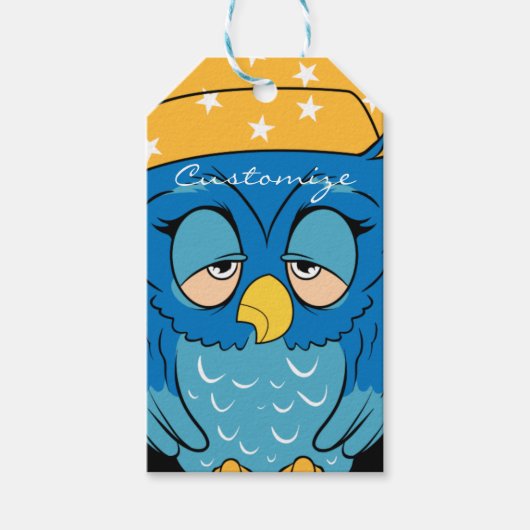 Sleepy Owl Thunder_Cove Cadeaulabel (Voorkant)