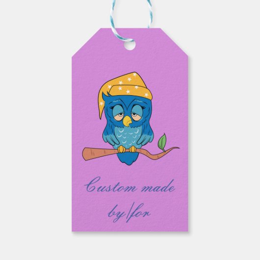 Sleepy Owl Thunder_Cove Cadeaulabel (Achterkant)