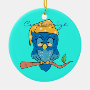 Sleepy Owl Thunder_Cove Keramisch Ornament