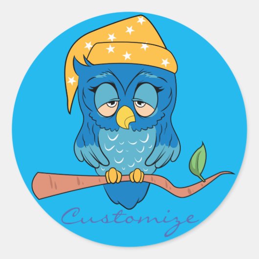 Sleepy Owl Thunder_Cove Ronde Sticker (Voorkant)