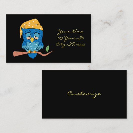 Sleepy Owl Thunder_Cove Visitekaartje (Voorkant / Achterkant)