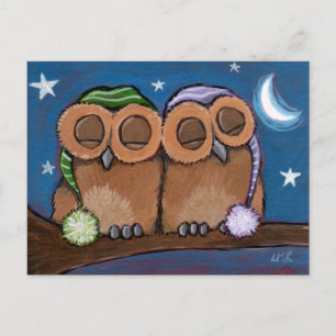 Sleepy Owls Briefkaart