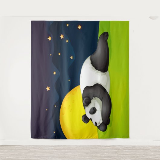 Sleepy Panda Extra Groot Tapestry Wandkleed (Voorkant)