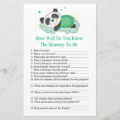 Sleepy panda Hoe goed ken je het baby shower spel? (Voorkant)