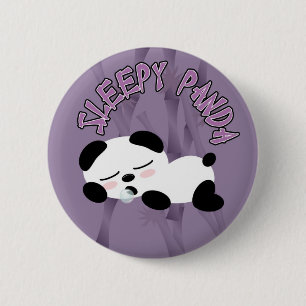 Sleepy Panda Ronde Button 5,7 Cm