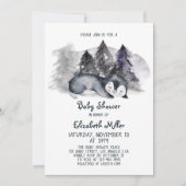 Sleepy Penguin Baby Boy Baby shower Kaart (Voorkant)