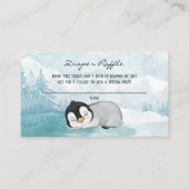 Sleepy Penguin Baby shower Luier Raffle Tickets Contactkaartje (Voorkant)