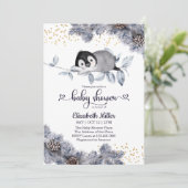 Sleepy Penguin Winter Baby shower (Staand voorkant)