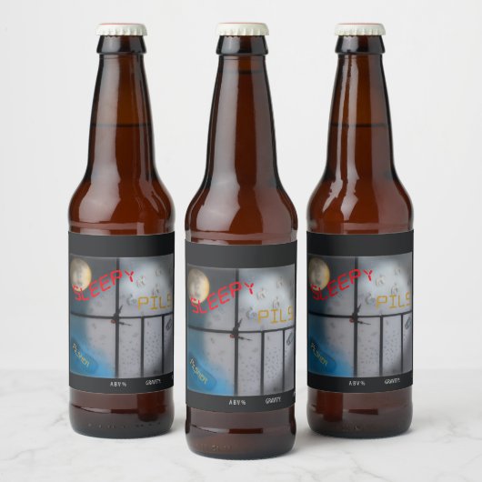 Sleepy Pils, naam en stijl Bier Etiket (Flessen)