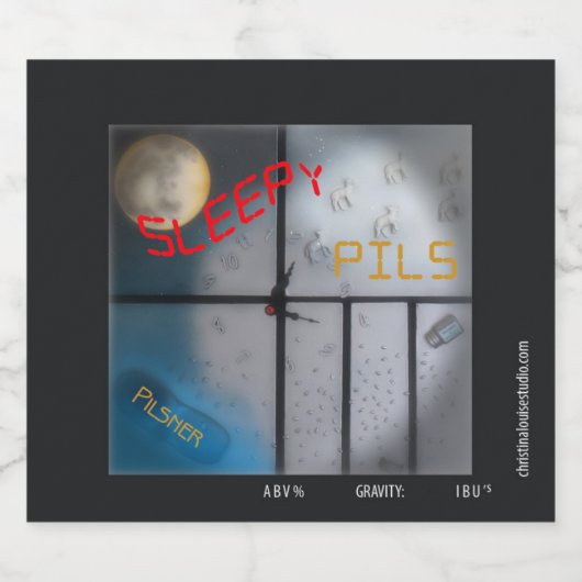 Sleepy Pils, naam en stijl Bier Etiket (Enkel label)