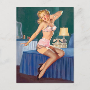 Sleepy Pin Up Briefkaart