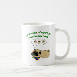 Sleepy Pug Kerstmis|Fun Holiday Quote Cute Pug Koffiemok