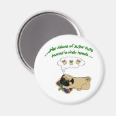 Sleepy Pug Kerstmis|Fun Holiday Quote Cute Pug Magneet (Voorkant / Achterkant)